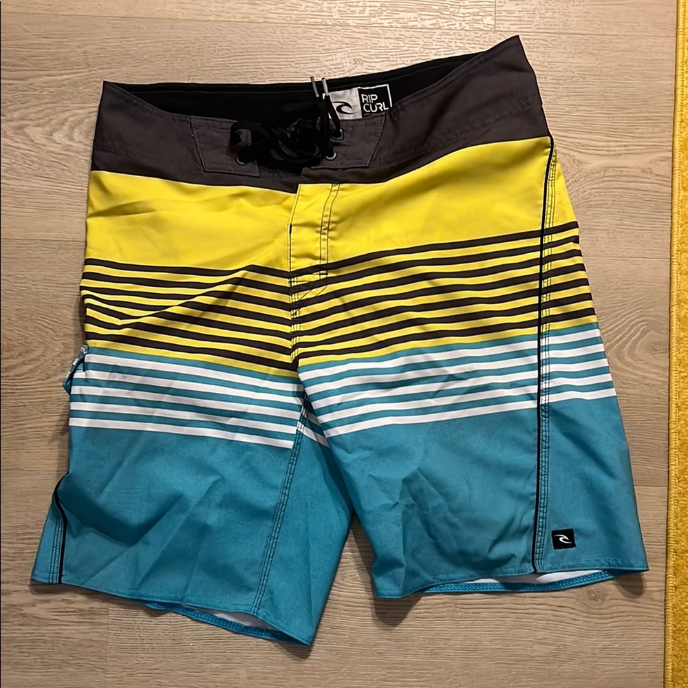 Rip Curl Yellow and Blue Board Shorts Dynamic Swimwear
